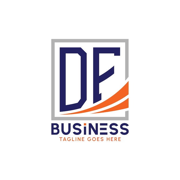 DF Business Letter Logo Moderno DF Logo para la marca corporativa DF Logo de éxito de crecimiento