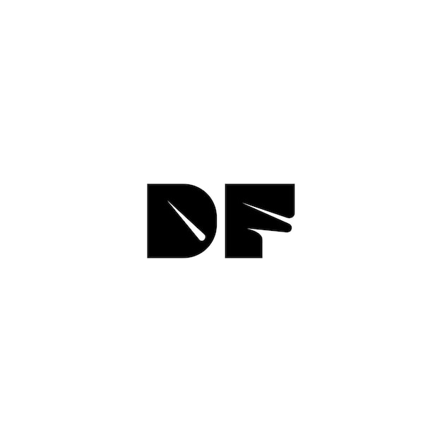 DF monograma logotipo diseño carta texto nombre símbolo monocromo logotipo alfabeto carácter simple logotipo