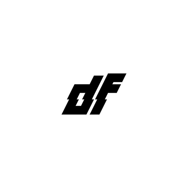 DF monograma logotipo diseño carta texto nombre símbolo monocromo logotipo alfabeto carácter simple logotipo