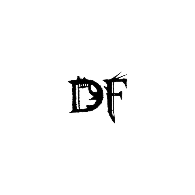 DF monograma logotipo diseño carta texto nombre símbolo monocromo logotipo alfabeto carácter simple logotipo