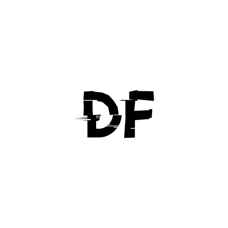 Vector df monograma logotipo diseño carta texto nombre símbolo monocromo logotipo alfabeto carácter simple logotipo