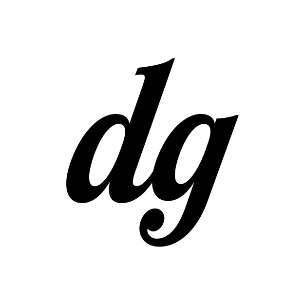 dg initials monogram lettering typography script calligraphy logo brand identity