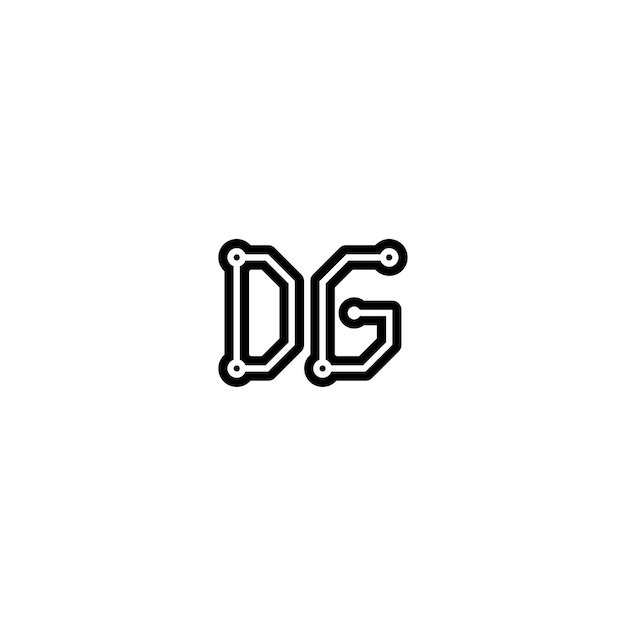 DG monograma logotipo diseño carta texto nombre símbolo monocromo logotipo alfabeto carácter simple logotipo