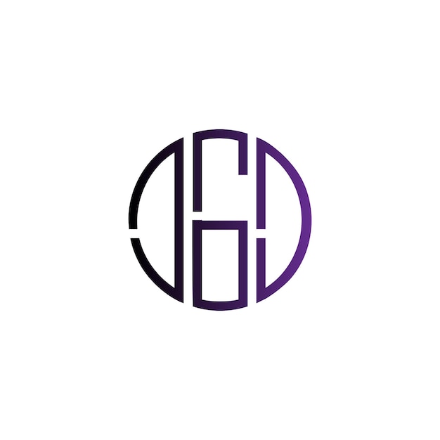 dgd creativo círculo inicial atemporal espacio negativo diseño de logotipo de monograma