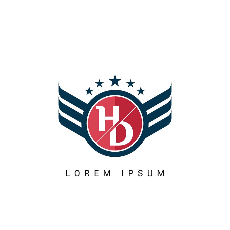 Vector dh inicial y hd monograma moderno y elegante diseño de logotipo letras profesionales