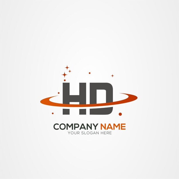 DH Letter HD Diseño del logotipo espacial del Planeta Moderno con elementos vectoriales creativos