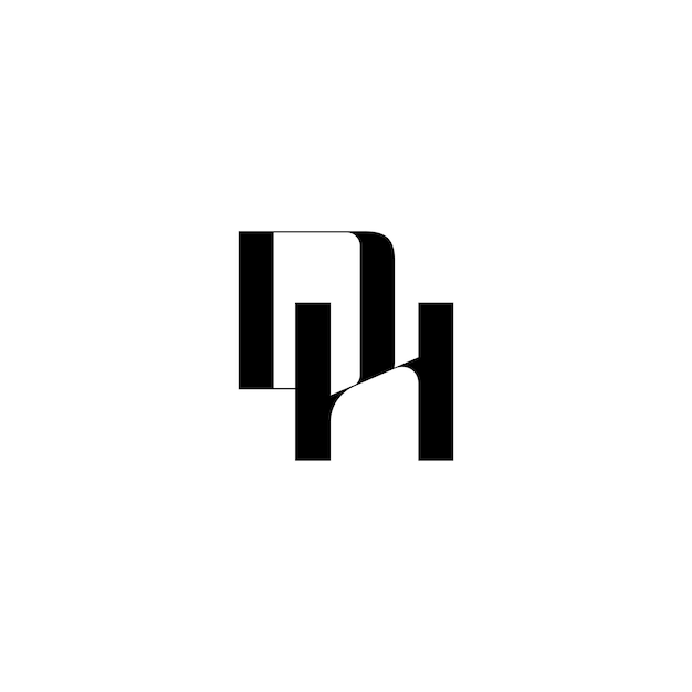 DH monograma logotipo diseño carta texto nombre símbolo monocromo logotipo alfabeto carácter simple logotipo