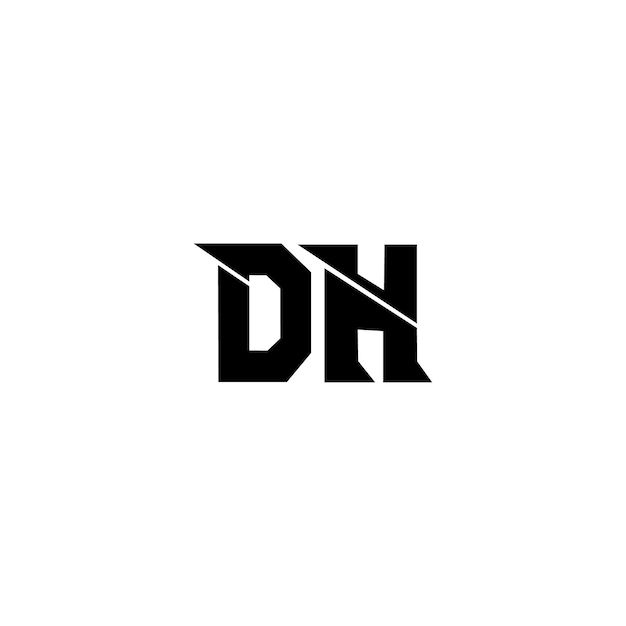 DH monograma logotipo diseño carta texto nombre símbolo monocromo logotipo alfabeto carácter simple logotipo