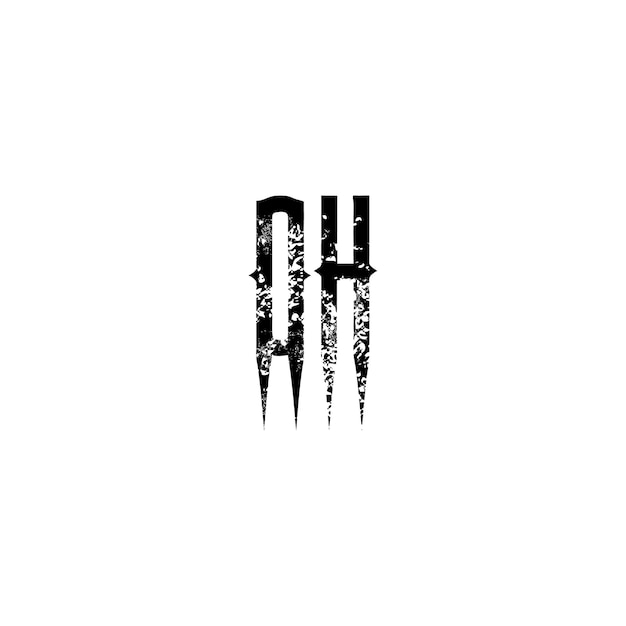 DH monograma logotipo diseño carta texto nombre símbolo monocromo logotipo alfabeto carácter simple logotipo