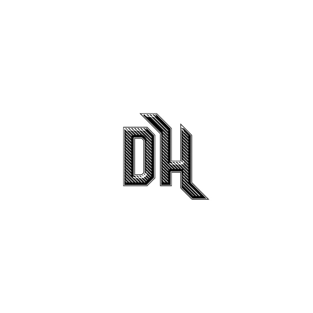 DH monograma logotipo diseño carta texto nombre símbolo monocromo logotipo alfabeto carácter simple logotipo