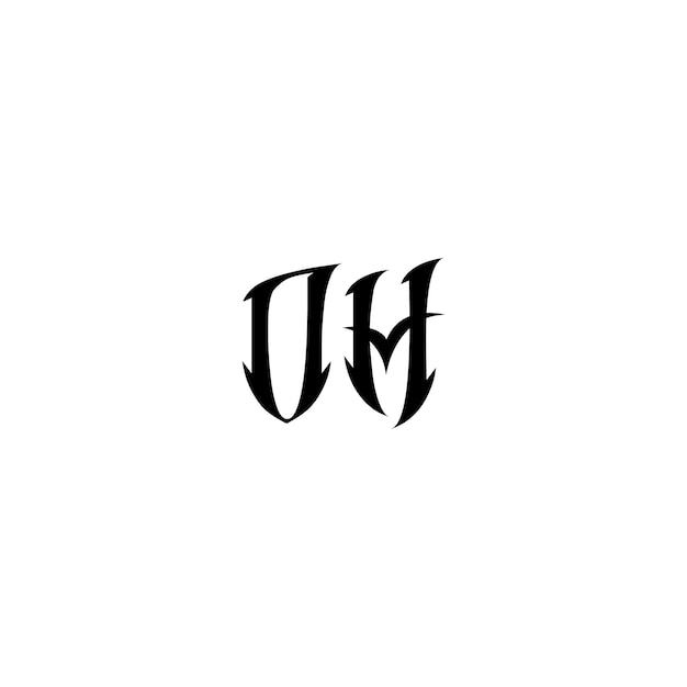 DH monograma logotipo diseño carta texto nombre símbolo monocromo logotipo alfabeto carácter simple logotipo