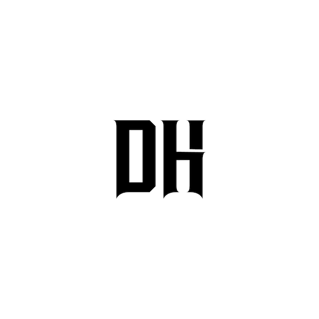 DH monograma logotipo diseño carta texto nombre símbolo monocromo logotipo alfabeto carácter simple logotipo