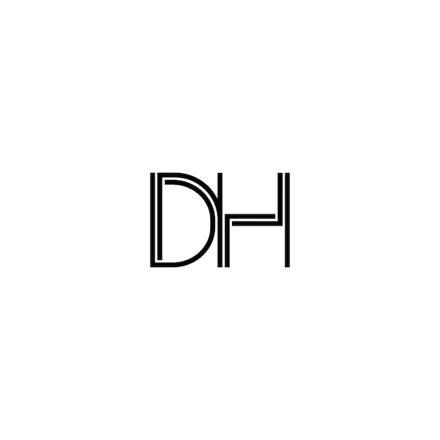DH monograma logotipo diseño carta texto nombre símbolo monocromo logotipo alfabeto carácter simple logotipo