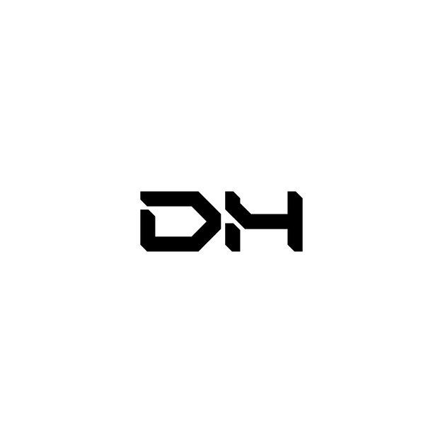 DH monograma logotipo diseño carta texto nombre símbolo monocromo logotipo alfabeto carácter simple logotipo