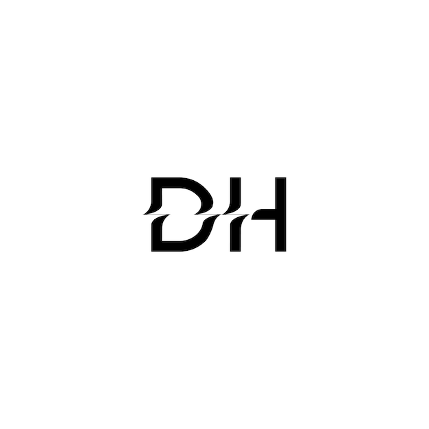 DH monograma logotipo diseño carta texto nombre símbolo monocromo logotipo alfabeto carácter simple logotipo