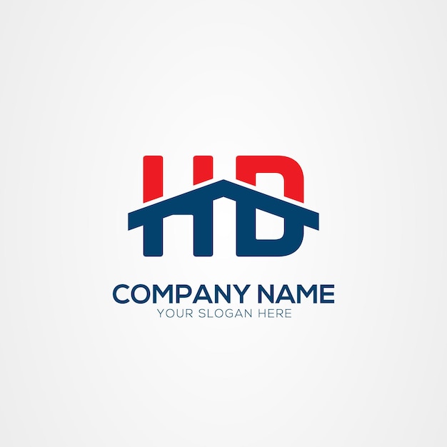 DH o Creative Modern Letters Elemento de diseño del logotipo