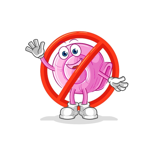 Di no al vector de dibujos animados de la mascota de la cáscara