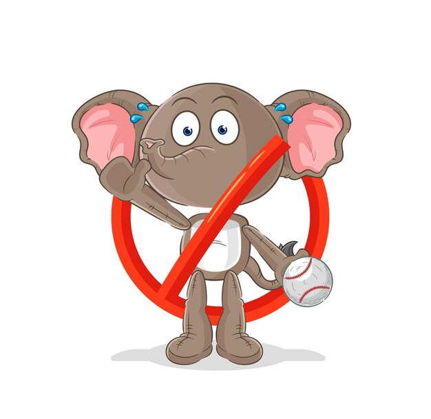 Di no al vector de dibujos animados de la mascota del elefante