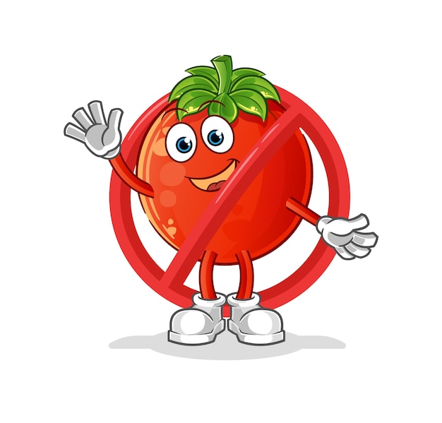 Di no a la mascota del tomate. vector de dibujos animados