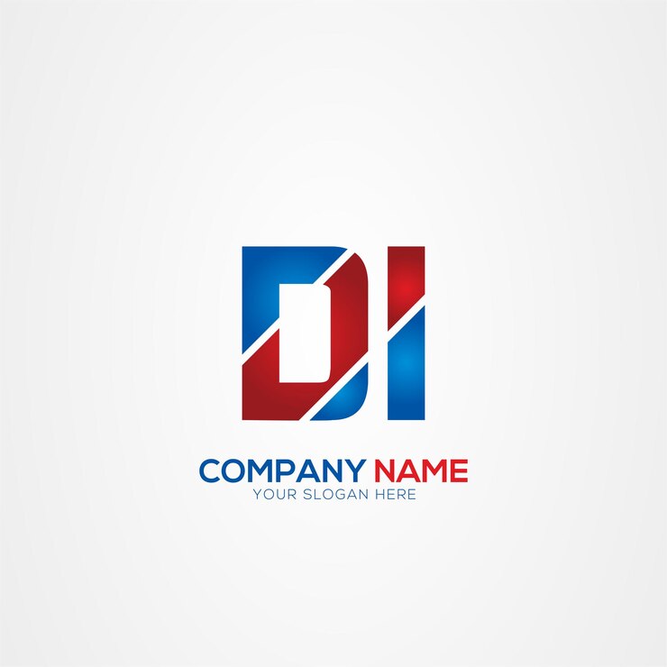 Vector di o id creative modern letters diseño del logotipo elemento rojo y azul