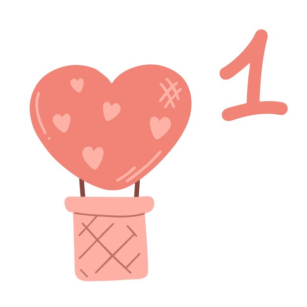 Día 1 Calendario de Adviento para el Día de San Valentín del 1 al 14 de febrero