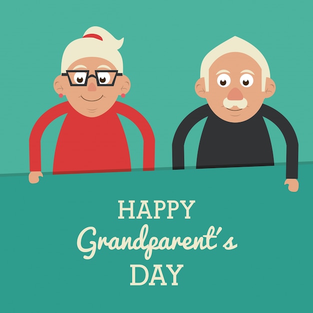 día de abuelos felices con pareja de ancianos y ella con gafas