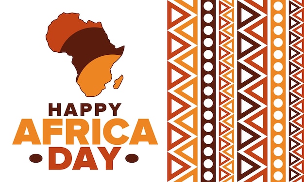 Día de África Feliz Día de la Libertad Africana y Día de la Liberación Patrón tradicional africano Cartel vectorial