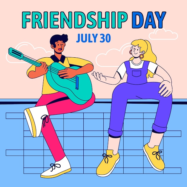 Día de la amistad dibujado a mano ilustrado