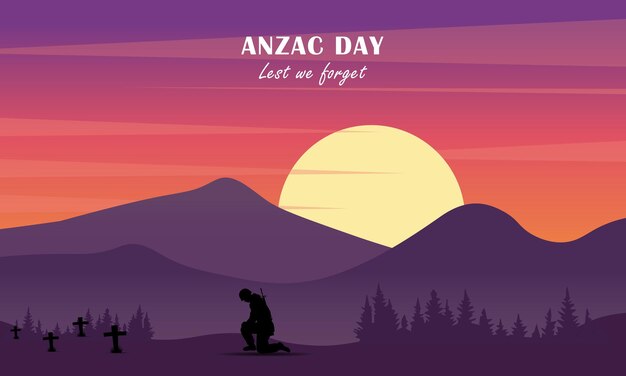 Vector día de anzac. no lo olvidemos. dia del recuerdo