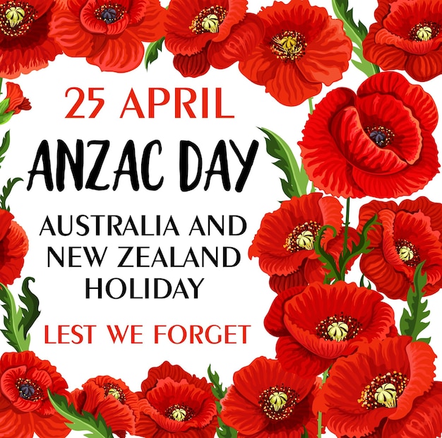 Anzac Day Cartel De La Memoria De La Guerra Del Vector De La