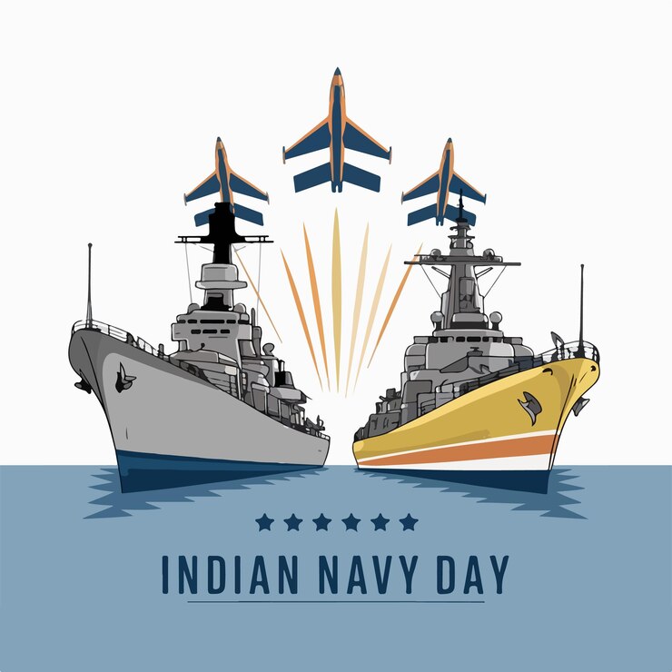 Día de la Armada de la India celebra el diseño de la ilustración vectorial plana