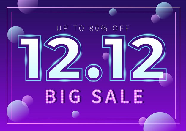 Día de compras especial 12.12 con cartel de descuento de súper venta o ilustración vectorial de pancarta para promoción comercial de marketing último mes del año