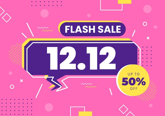 Día de compras especial 12.12 con cartel de descuento de súper venta o ilustración vectorial de pancarta para promoción comercial de marketing último mes del año
