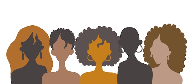 Día de la conciencia negra de Brasil. Día de la Conciencia Negra. silueta, etnia, de, negro, mujeres