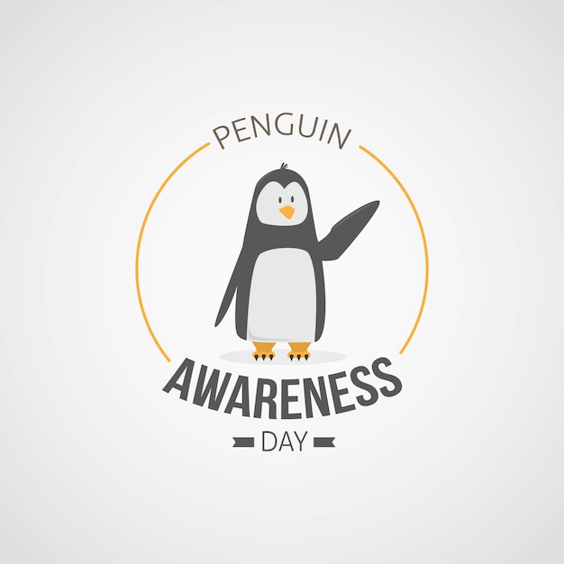 Vector día de la conciencia del pingüino