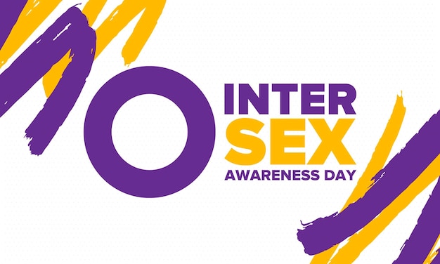 Día de concientización intersex evento de derechos humanos comunidad de personas intersex libertad solidaridad vector