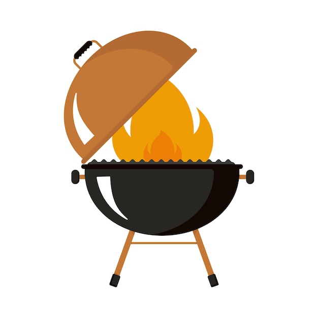 Día de conmemoración barbacoa fiesta icono para la fiesta parrilla picnic y su propósito BBQ con fuego ilustración vectorial