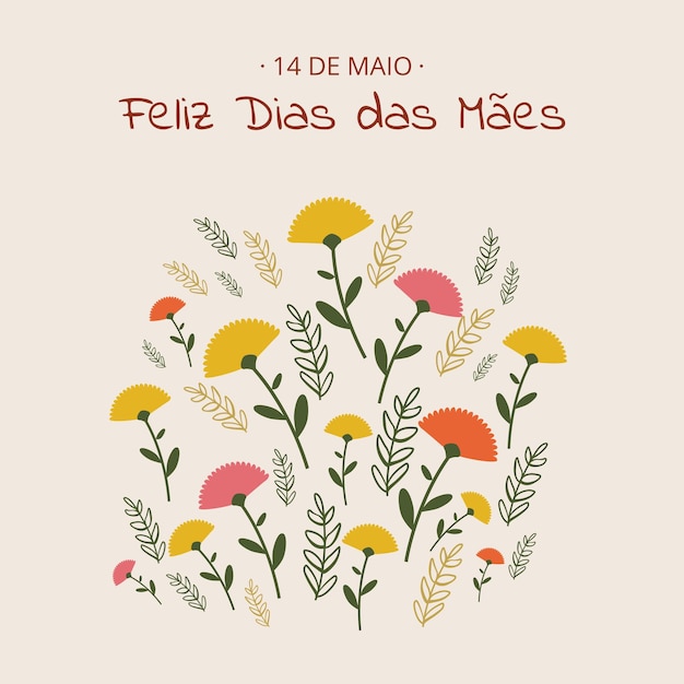 Vector dia das mães com flores