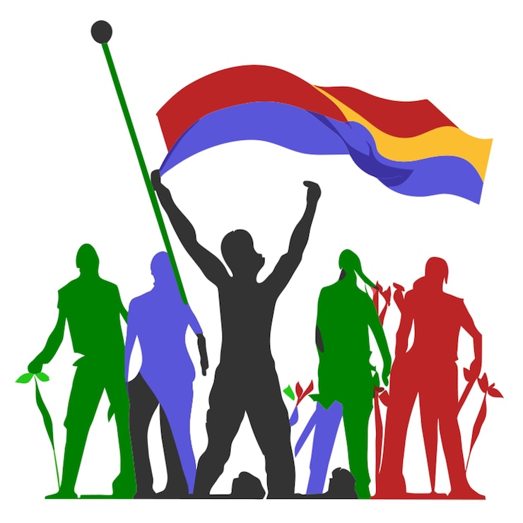 Vector el día de los derechos humanos inspirador de la manifestación vector ilustración plano 2
