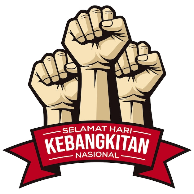 El Día del Despertar Nacional de Indonesia Hari Kebangkitan Nasional Poster Banner Ilustración vectorial