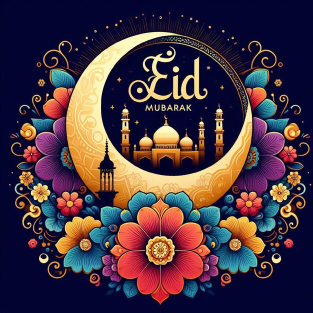 Vector el día de eid mubarak