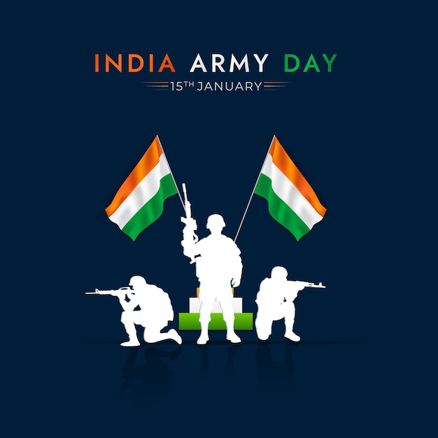 Día del ejército indio 15 de enero publicación en redes sociales