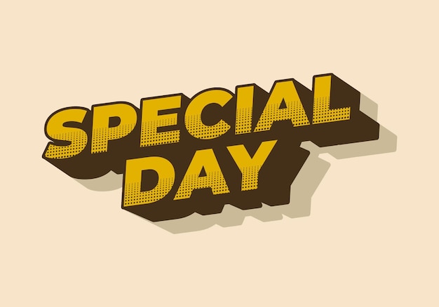 Día especial Efecto de texto en estilo 3D con atractivo y buenos colores