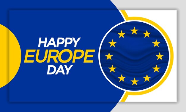 Vector el día de europa se celebra cada año el 9 de mayo para celebrar la paz y la unidad en toda europa.