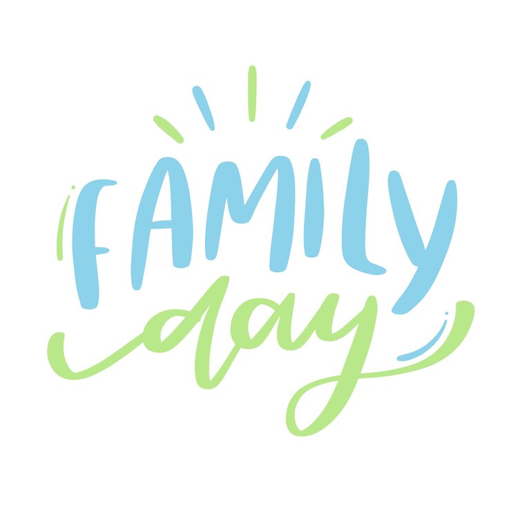 Vector día de la familia en vector de letras de mano moderna