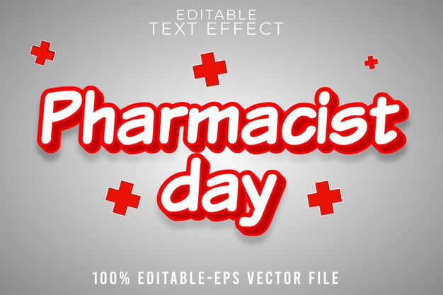 Día del farmacéutico con efecto de texto editable con estilo médico simple