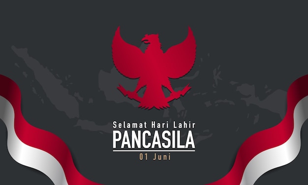 Día Festivo De Pancasila En Indonesia Ilustración