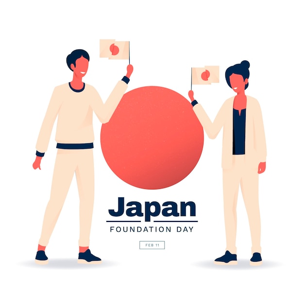 Vector día de la fundación plana japón