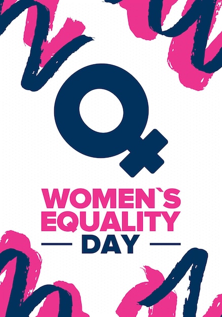Día de la Igualdad de la Mujer en Estados Unidos Vacaciones femeninas Historia del derecho de las mujeres Concepto de feminismo Vector
