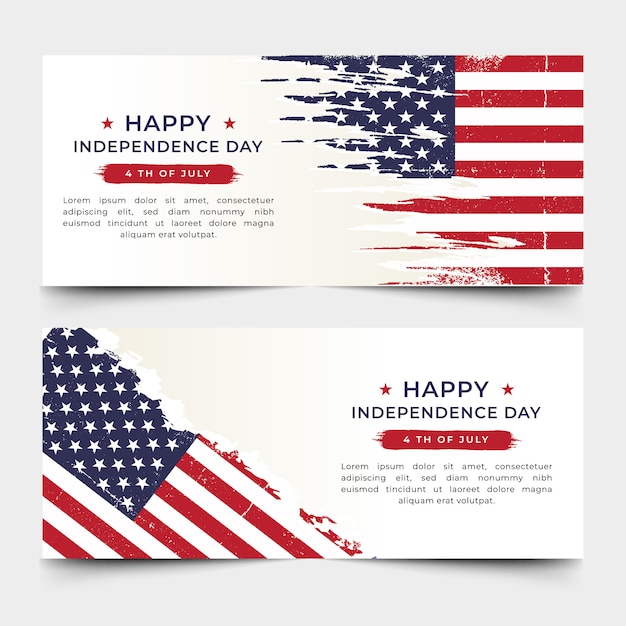 Día de la independencia americana banner vector premium